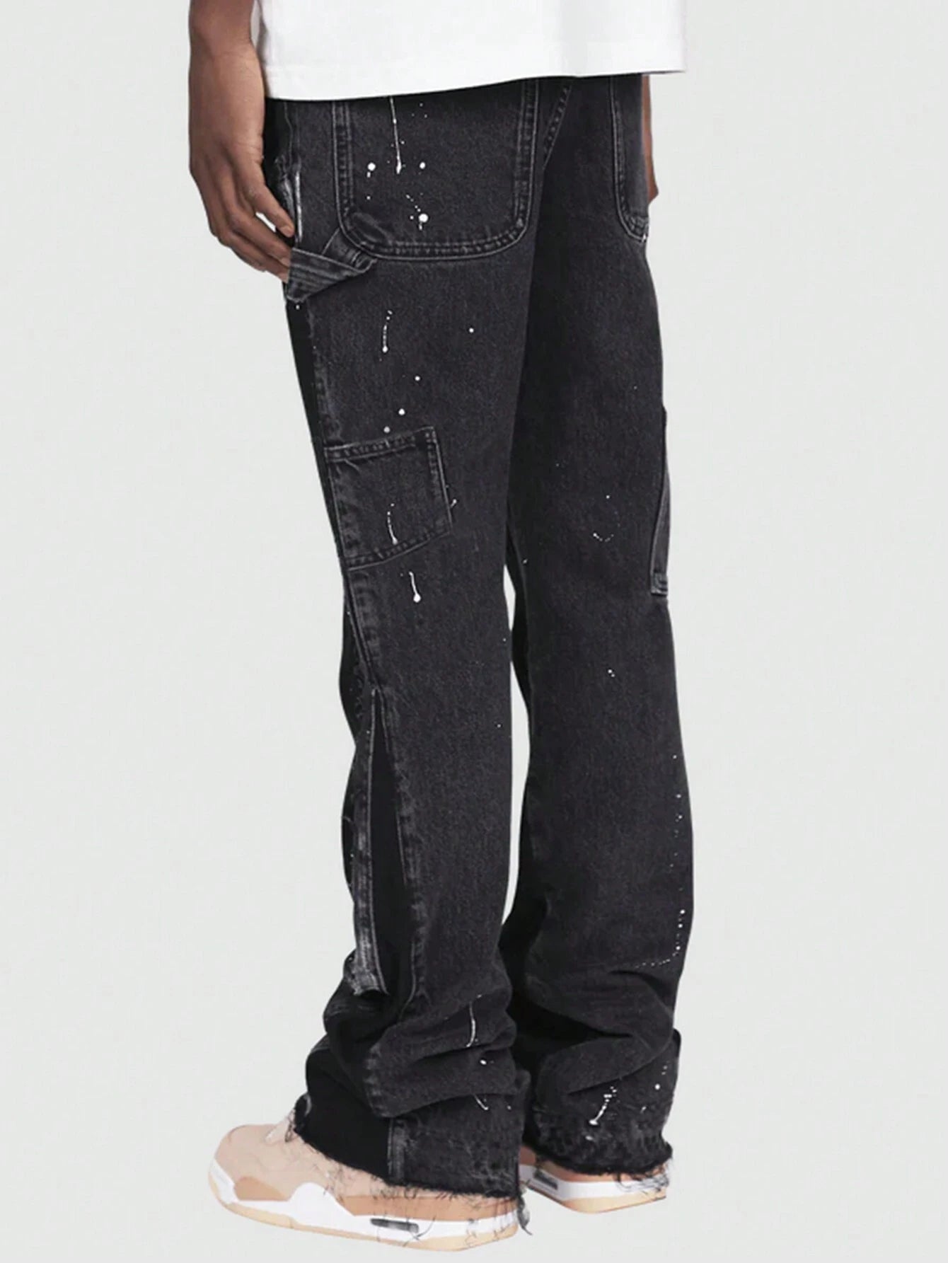 Black Denim Jeans with Paint
