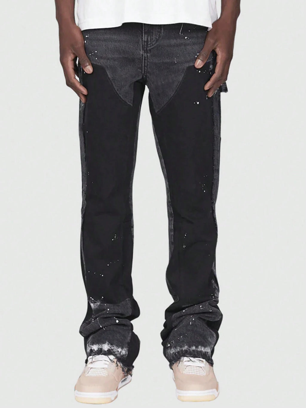 Black Denim Jeans with Paint
