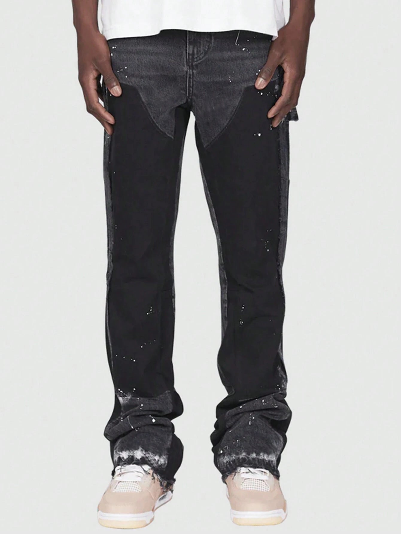 Black Denim Jeans with Paint