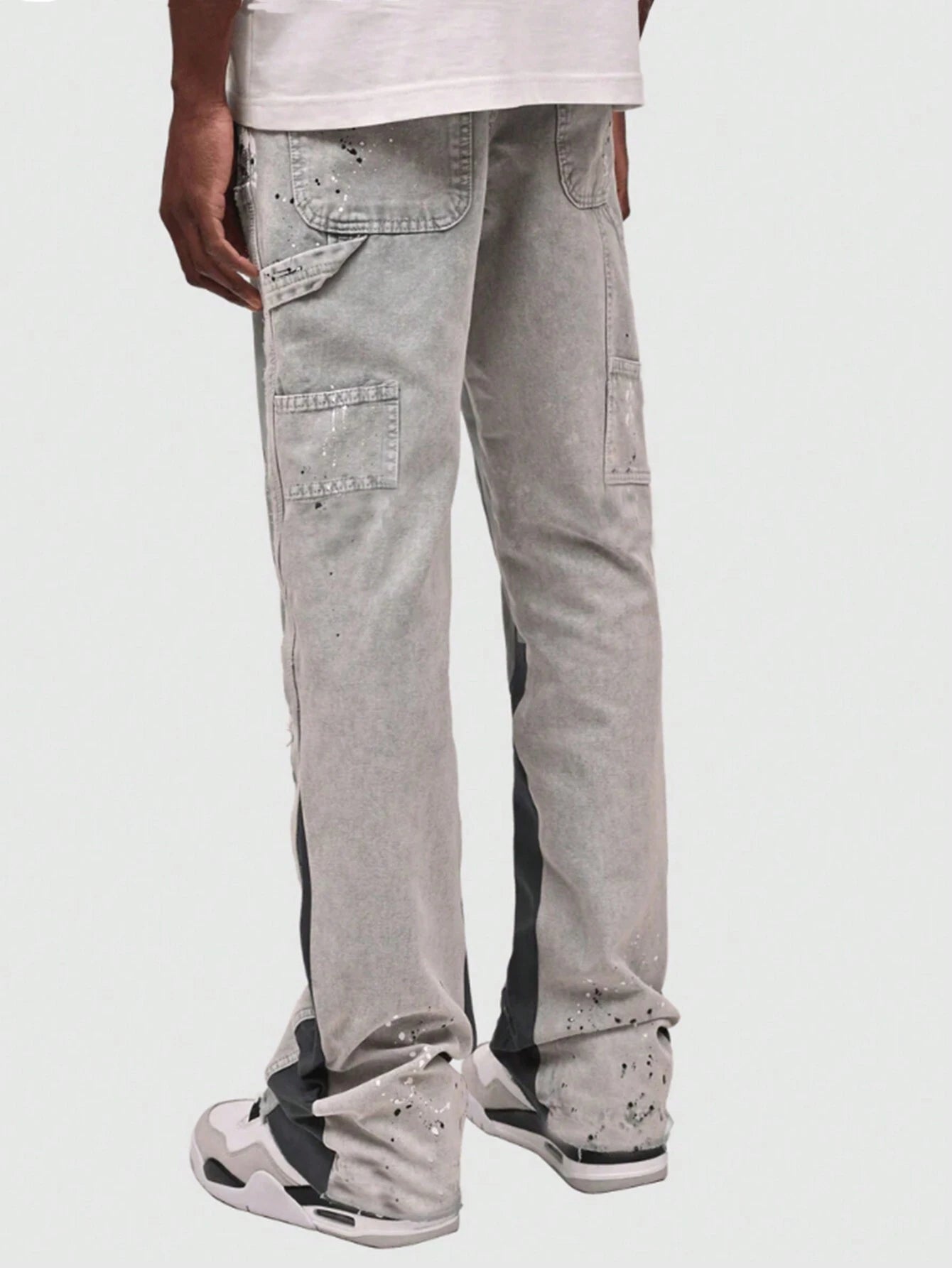 Grey Denim Jeans with Paint