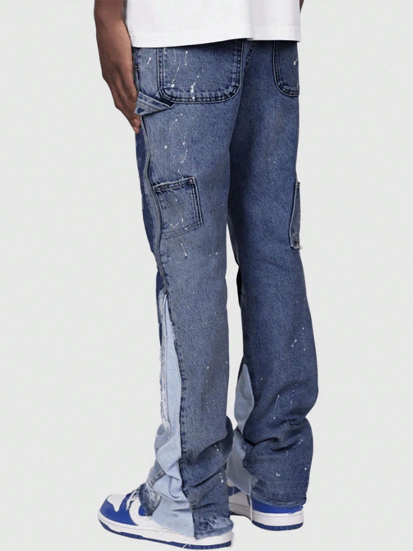 Blue Denim Jeans with Paint