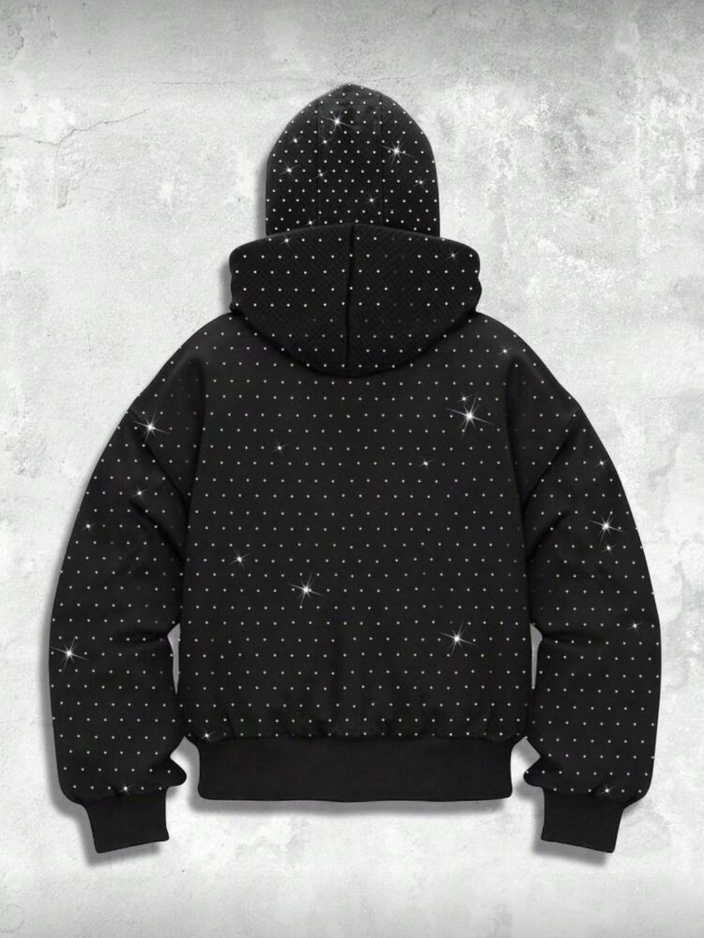 Zip-Hoodie with Baclava and Rhinestones