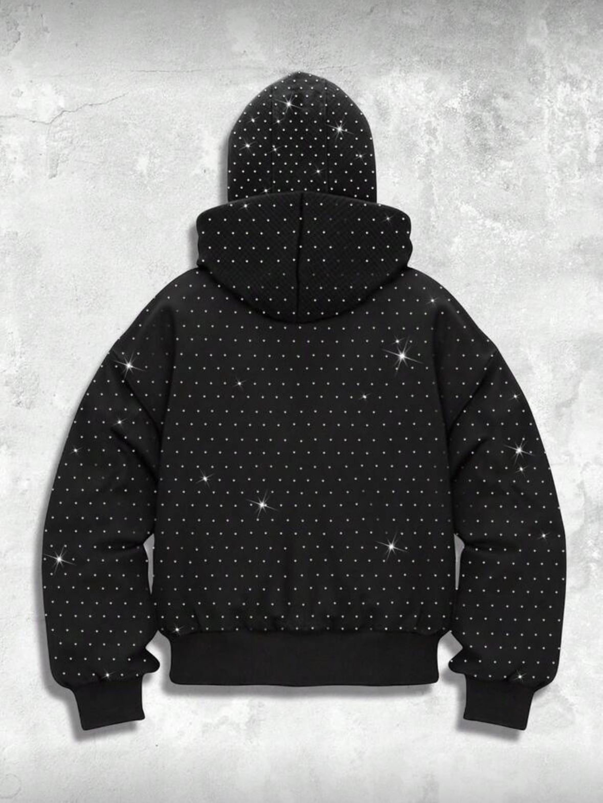 Zip-Hoodie with Baclava and Rhinestones